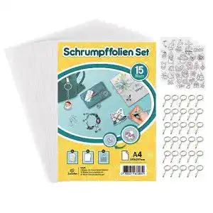 Schrumpffolie Sweelov 15 Blatt Set mit 30 Schlüsselanhängern A4