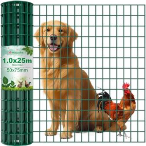 Drahtgitter Amagabeli Gartenzaun 1.0M x 25M – PVC-beschichtet und rostfrei