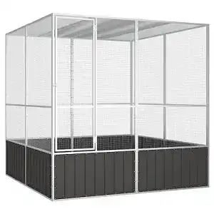 Vogelvoliere KOIECETA Anthrazit 213,5 x 217,5 x 211,5 cm