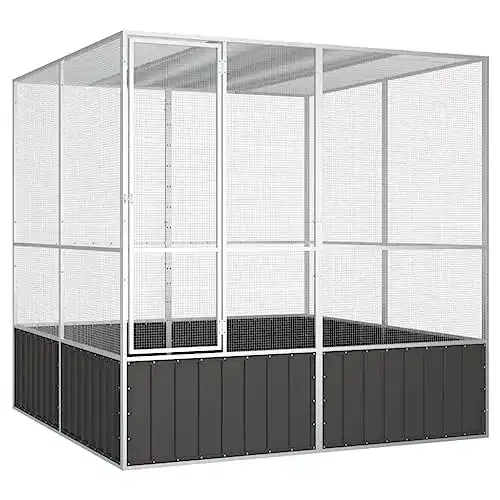 Vogelvoliere KOIECETA Anthrazit 213,5 x 217,5 x 211,5 cm