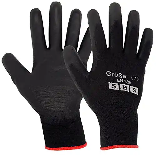 Montagehandschuhe SBS 12 Paar Nylonhandschuhe Größe 7