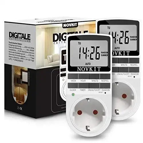 Digitale Zeitschaltuhr NOVKIT im 2er Set mit Steckdosen