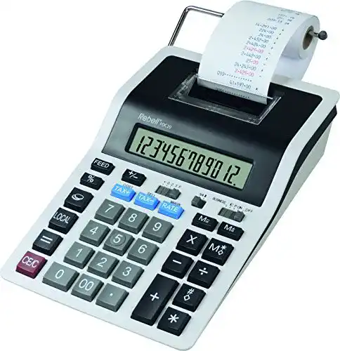 Tischrechner mit Papierrolle Rebell RE-PDC20-WB in Weiß