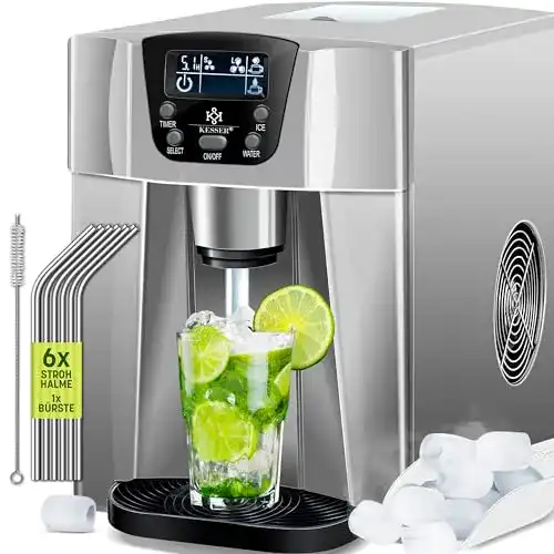 Eiswürfelmaschine KESSER ® Eiswürfelbereiter, Edelstahl, 100W