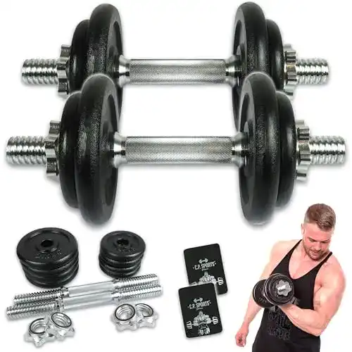 C.P. Sports Gusseisen Kurzhantelset 20KG für effektives Krafttraining
