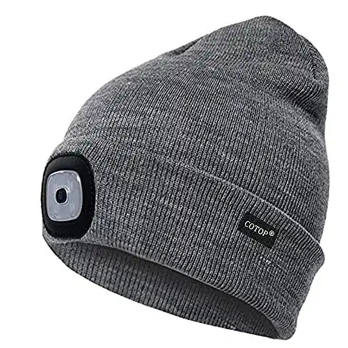 LED-Mütze Cotop Strickmütze mit 4 wiederaufladbaren LEDs