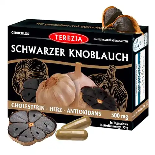 Schwarzer Knoblauch Kapseln von TEREZIA – 60 Kapseln für Immunsystem und Herzgesundheit