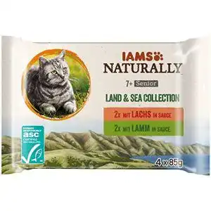 Iams Naturally Senior Katzenfutter Nass in Sauce für ältere Katzen
