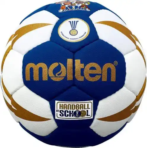 Handball Größe 0 für Kinder Molten Goalchaball in Blau/Weiß/Gold