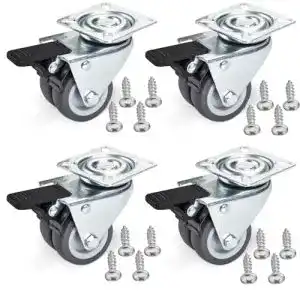 Sotech Strandkorbrollen 4er Set Doppel Lenkrolle mit Bremse 50 mm
