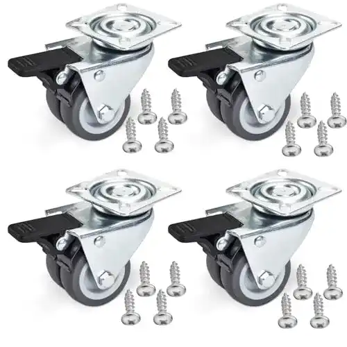 Sotech Strandkorbrollen 4er Set Doppel Lenkrolle mit Bremse 50 mm