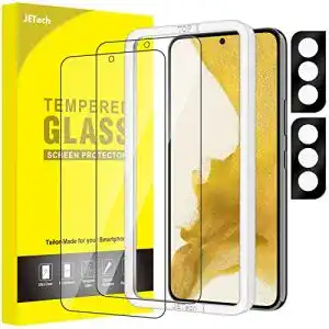 Jetech Panzerglas Schutzfolie für Samsung Galaxy S22 mit Kameraschutz