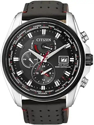 Citizen Herren Analog Eco-Drive Uhr mit Lederarmband