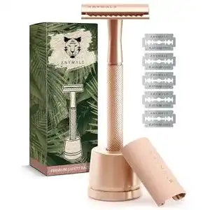 Rasierhobel AnyMale Rosegold Edition, Damen Set mit Ständer