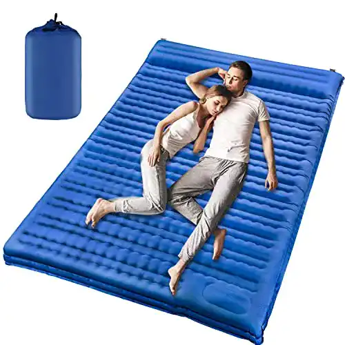 Doppel-Isomatte AKUDY für 2 Personen 140 x 200 cm mit Fußpumpe