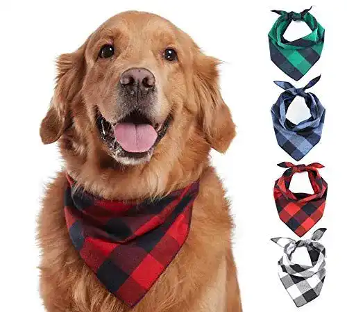 Hundehalstuch Oyccen 4er Set Klassisches Kariertes Bandana