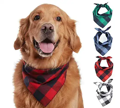 Hundehalstuch Oyccen 4er Set Klassisches Kariertes Bandana