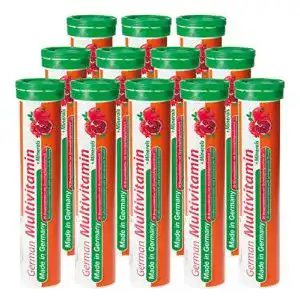 Multivitamin-Brausetabletten mit Mineralien und Granatapfelgeschmack