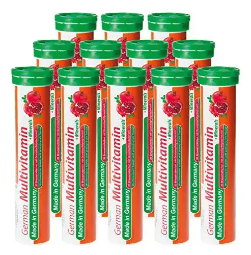 Multivitamin-Brausetabletten mit Mineralien und Granatapfelgeschmack