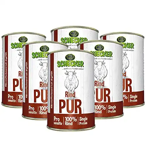 Glutenfreies Hundefutter Schecker Nassfutter mit 100% Rind