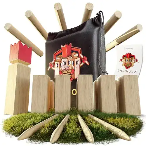 Kubb Liebholz Original Wikinger Wurfspiel für draußen