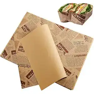 Butterbrotpapier Aieraczy 26 x 36 cm Wachspapier für Lebensmittel, 100 Blatt