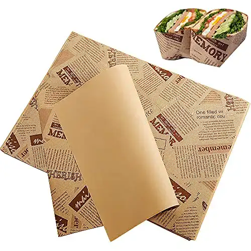 Butterbrotpapier Aieraczy 26 x 36 cm Wachspapier für Lebensmittel, 100 Blatt