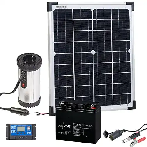 Solaranlage Garten revolt Solarpanel 20 Watt mit Akku und Laderegler