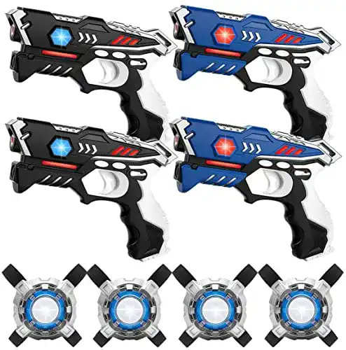 Lasertag Set für Kinder: 4 Laser Pistolen und 4 Laser Tag Ausrüstungen