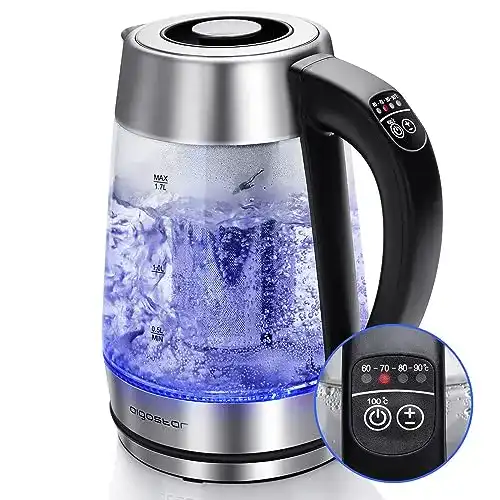 Aigostar Glas Wasserkocher mit Temperatureinstellung und Warmhaltefunktion