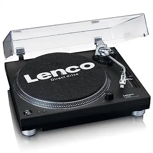 Plattenspieler Lenco L-3809 mit USB, Direktantrieb und Vorverstärker