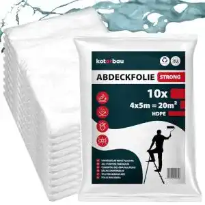 Abdeckfolie Kotarbau 10er Set Maler 4×5 m transparent für Renovierungen