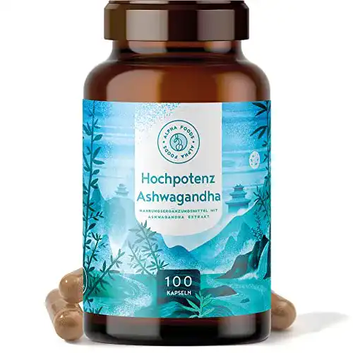 Ashwagandha Kapseln von Alpha Foods – 500mg hochdosierter Extrakt