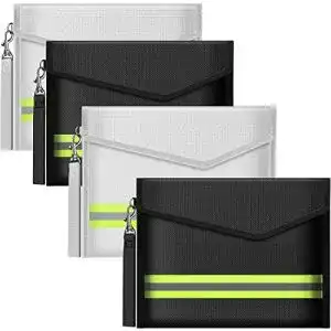 Feuerfeste Geldtasche Imnbest, 4 Stück, 20 x 14 cm