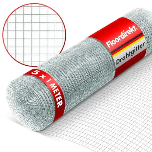 Drahtgitter Floordirekt mit 6,3 mm Maschenweite, verzinkt, 100 cm x 5 m