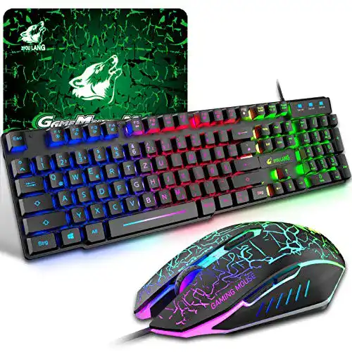 Gaming Tastatur und Maus Set von Ziyou Lang mit RGB Hintergrundbeleuchtung