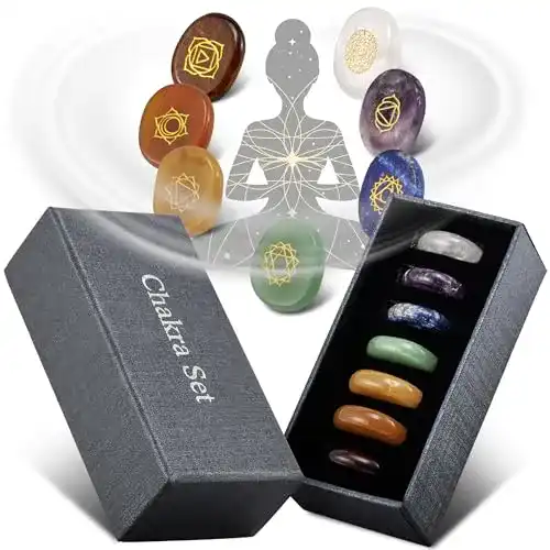 Chakra-Steine Puraja Premium Set mit 7 Edelsteinen