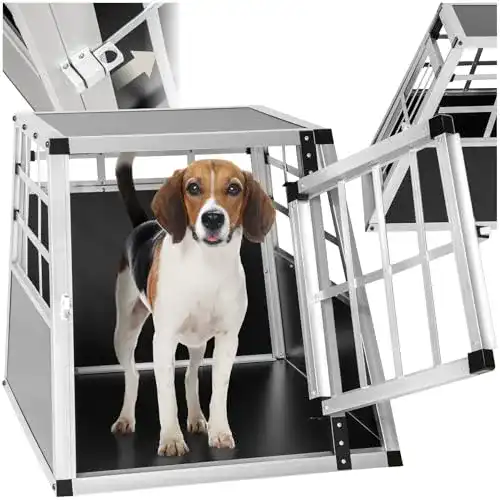 Hundetransportbox aus Aluminium von tectake für Hunde