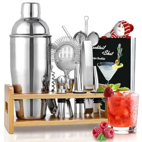 Cocktailmixer Godmorn Cocktail Set aus Edelstahl, 15-teilig