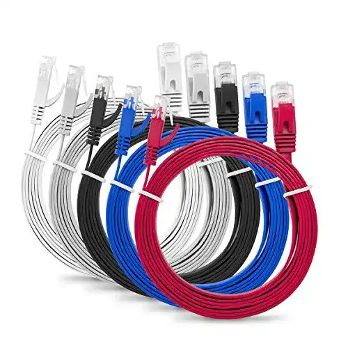MutecPower Cat6 Flachbandkabel 1m RJ45 Ethernet