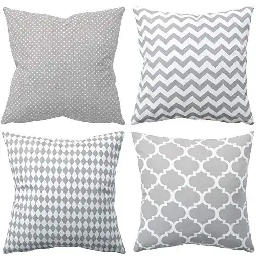 Sofa-Kissen Amilian 4er Set Dekokissen 50×50 cm mit Füllung und Bezug