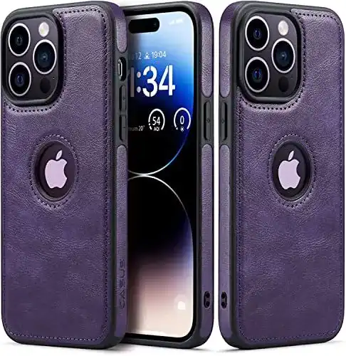 Sibada iPhone 14 Pro Leder Case – Schlanke Premium Hülle für iPhone 14 Pro