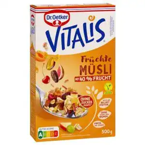 Dr. Oetker Vitalis Früchtemüsli – Nährstoffreiches Frühstücksmüsli