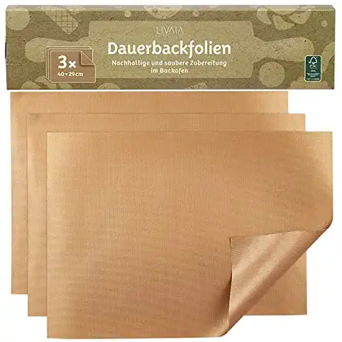 Dauerbackfolie Livaia 40×29 cm im 3er-Set – Wiederverwendbares Backpapier