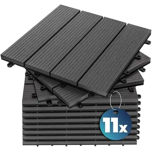 Casaria WPC Terrassendielen Fliesen 30×30 cm 11er Set 1m²