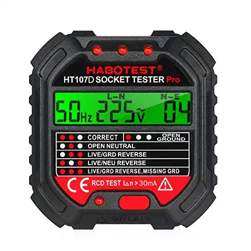 Steckdosentester Kedelak GFCI mit Spannungsanzeige 90-250 V