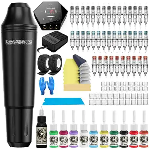 Wormhole Tattoo Maschine Set Rotations-Tattoo-Pen mit Zubehör