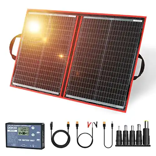 DOKIO 110W 18V Faltbares Solarpanel mit Monokristallinen Zellen