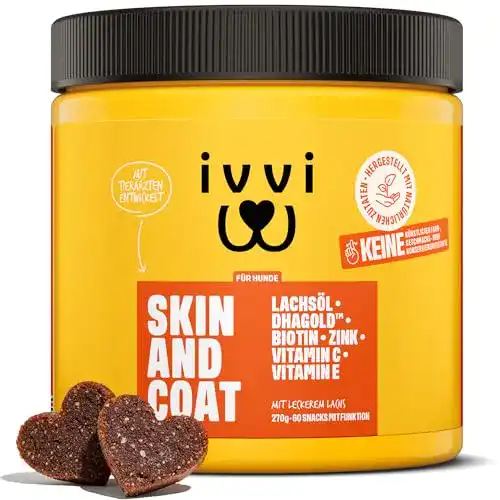 Hunde-Vitamine ivvi Skin & Coat Omega 3 für gesunde Haut und Fell
