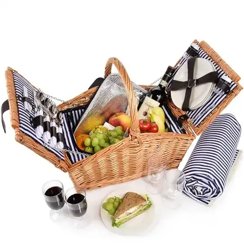 Picknickkorb für 4 Personen von Sänger – 24-teiliges Set